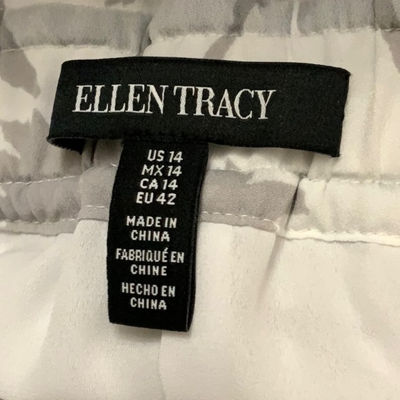 ELLEN Tracy white shadow bloom pleated skirt with side ties. NWT. Size 14 - Picture 6 of 6